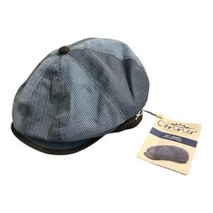 Say What! Conner Handmade Hats Blue Corduroy Newsboy Cap Sz S